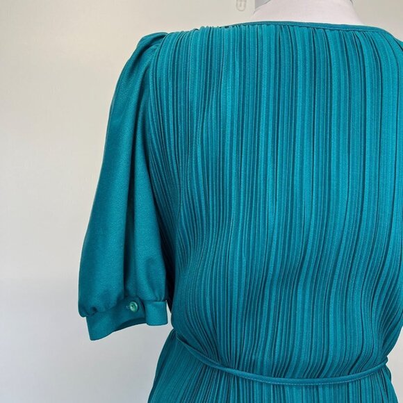 Vintage Jerell Of Texas Accordion Pleated Mid Century Belted Drop Waist - Picture 5 of 13